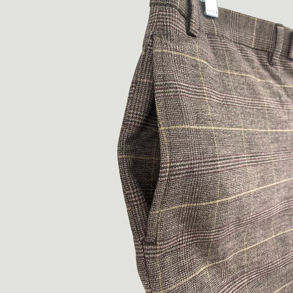 Lauren Ralph Lauren Plaid Dress Pants Men’s 42x30 Brown Stretch Slacks - Picture 3 of 6